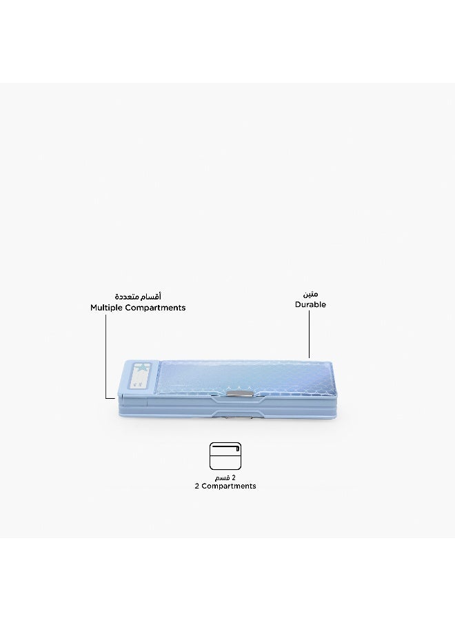 YOLO Pencil Case-Ocean-2 Cmprts- (Plastic) Blue \ 3.8X26X9.5 - Image 3