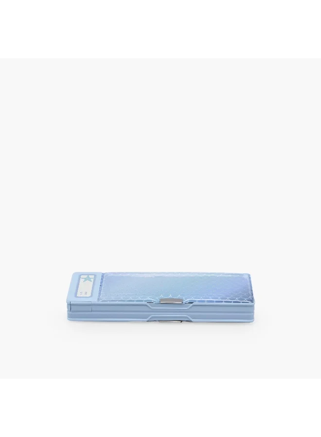 YOLO Pencil Case-Ocean-2 Cmprts- (Plastic) Blue \ 3.8X26X9.5