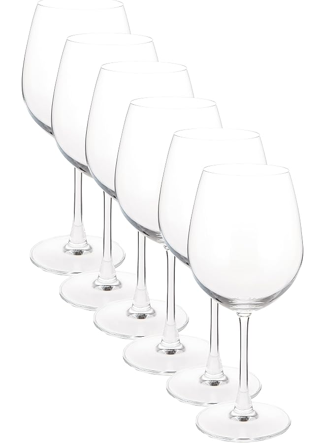 Madison Bordeaux Glass, Set Of 6, Clear, 600 Ml, 015A21, Cabernet Sauvignon Glass, Bordeaux Glass, Red Wine Glass, White Wine Glass, Stemmed Wine Glass, Wine Sipper