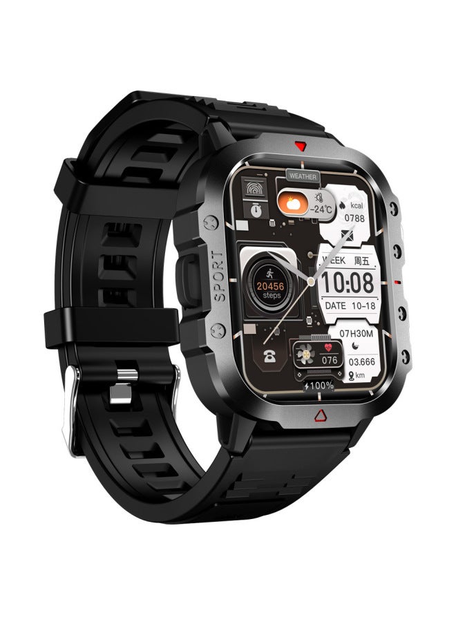 2025 H11 Smart Watch With Flashlight Ultra Bluetooth Call Message Reminder Sports Watch-Color:Dark Brown