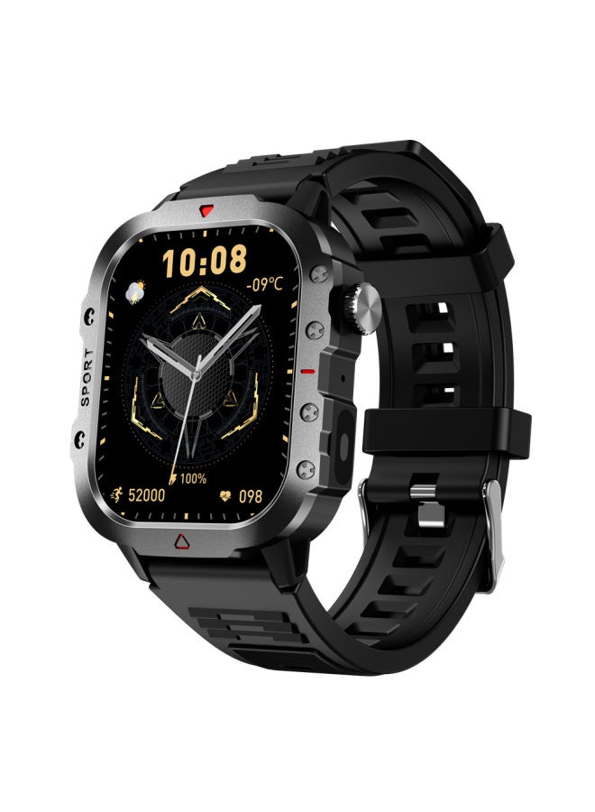 2025 H11 Smart Watch With Flashlight Ultra Bluetooth Call Message Reminder Sports Watch-Color:Dark Brown