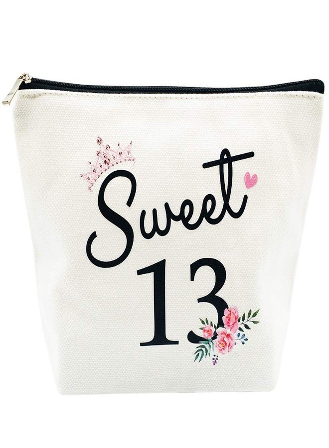 Charmoly Sweet 13 Gifts for Girls 13th Birthday Gifts Ideas Best Friend Daughter Funny 13 Year Old Girls Sweet Thirteen Gifts for Teen Girls Cute Makeup Bag Celebrate Turning Thirteen - Image 1