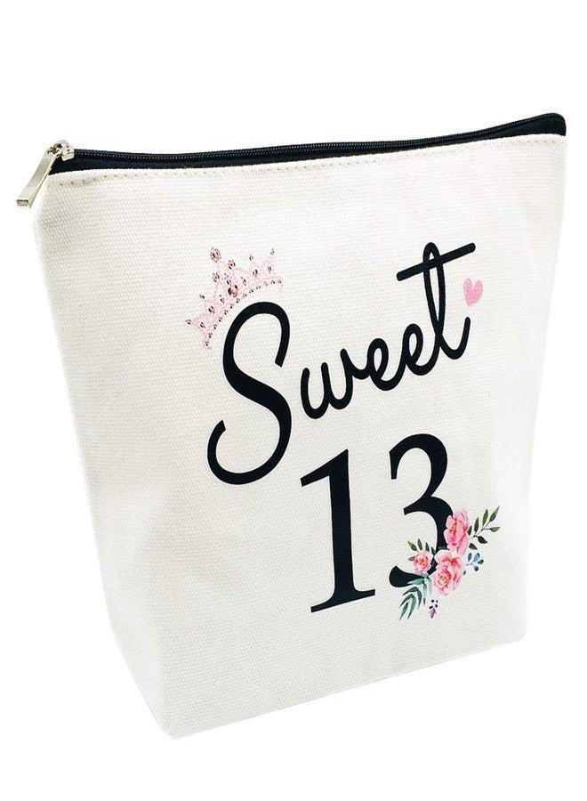 Charmoly Sweet 13 Gifts for Girls 13th Birthday Gifts Ideas Best Friend Daughter Funny 13 Year Old Girls Sweet Thirteen Gifts for Teen Girls Cute Makeup Bag Celebrate Turning Thirteen - Image 2
