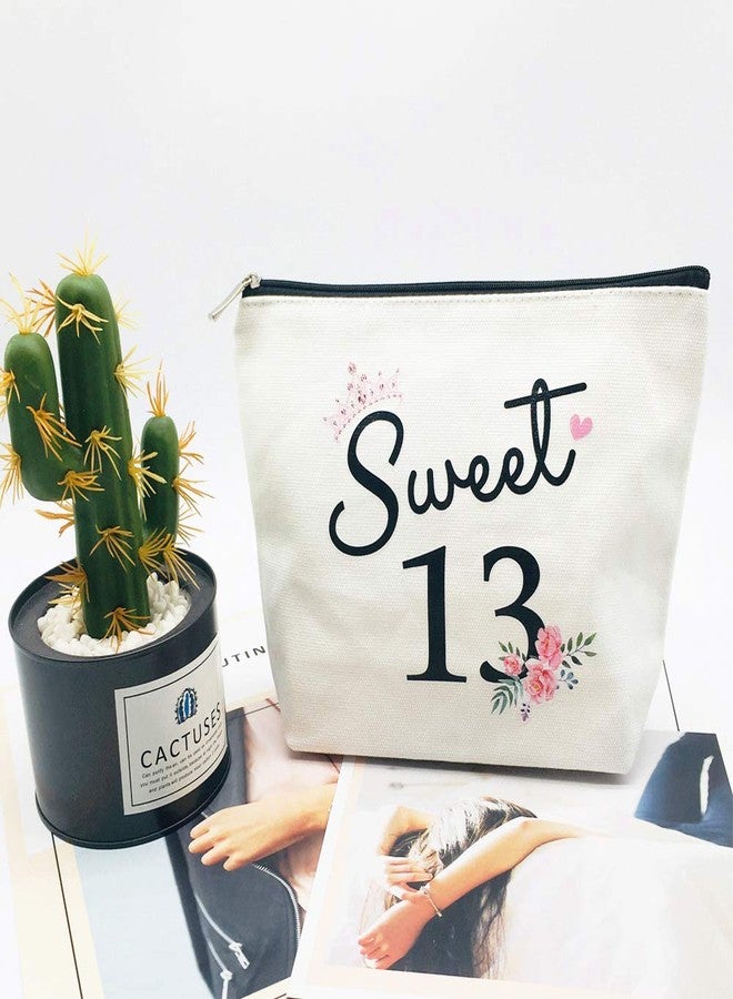 Charmoly Sweet 13 Gifts for Girls 13th Birthday Gifts Ideas Best Friend Daughter Funny 13 Year Old Girls Sweet Thirteen Gifts for Teen Girls Cute Makeup Bag Celebrate Turning Thirteen - Image 4