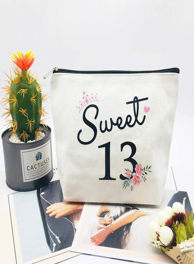 Charmoly Sweet 13 Gifts for Girls 13th Birthday Gifts Ideas Best Friend Daughter Funny 13 Year Old Girls Sweet Thirteen Gifts for Teen Girls Cute Makeup Bag Celebrate Turning Thirteen - Image 5