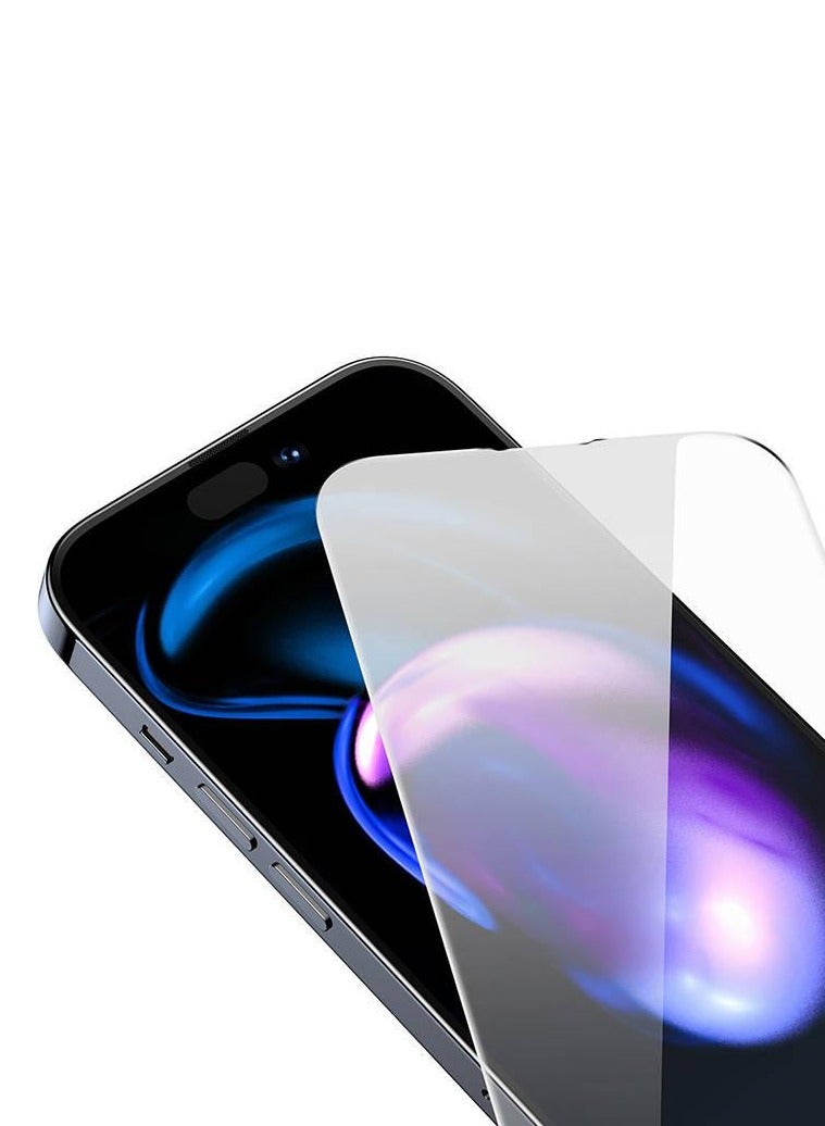 Baseus 0.3mm Privacy Protection All-Tempered-Glass Screen Protector For iPhone 14/iPhone 13/iPhone 13 Pro (Pack Of 2 With EasyStick Film Application Tool And 2 Cleaning Kits) Clear - Image 3