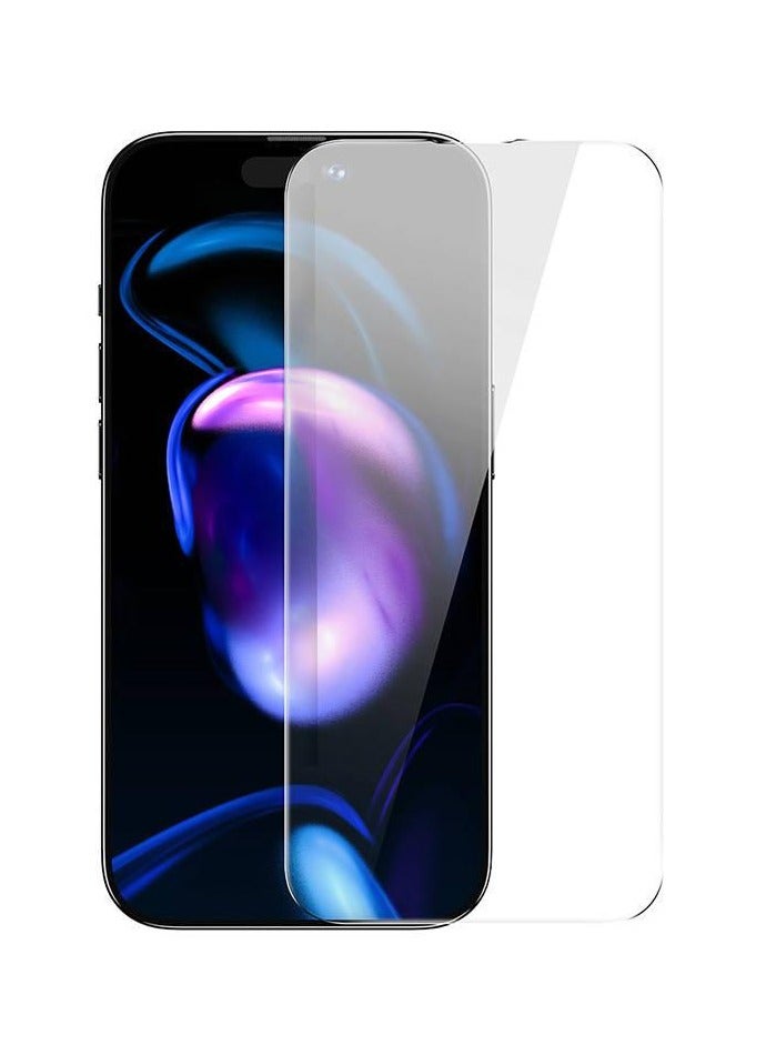 Baseus 0.3mm Privacy Protection All-Tempered-Glass Screen Protector For iPhone 14/iPhone 13/iPhone 13 Pro (Pack Of 2 With EasyStick Film Application Tool And 2 Cleaning Kits) Clear - Image 1