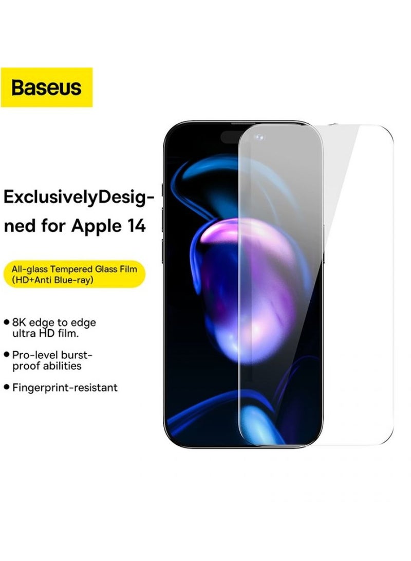Baseus 0.3mm Privacy Protection All-Tempered-Glass Screen Protector For iPhone 14/iPhone 13/iPhone 13 Pro (Pack Of 2 With EasyStick Film Application Tool And 2 Cleaning Kits) Clear - Image 4