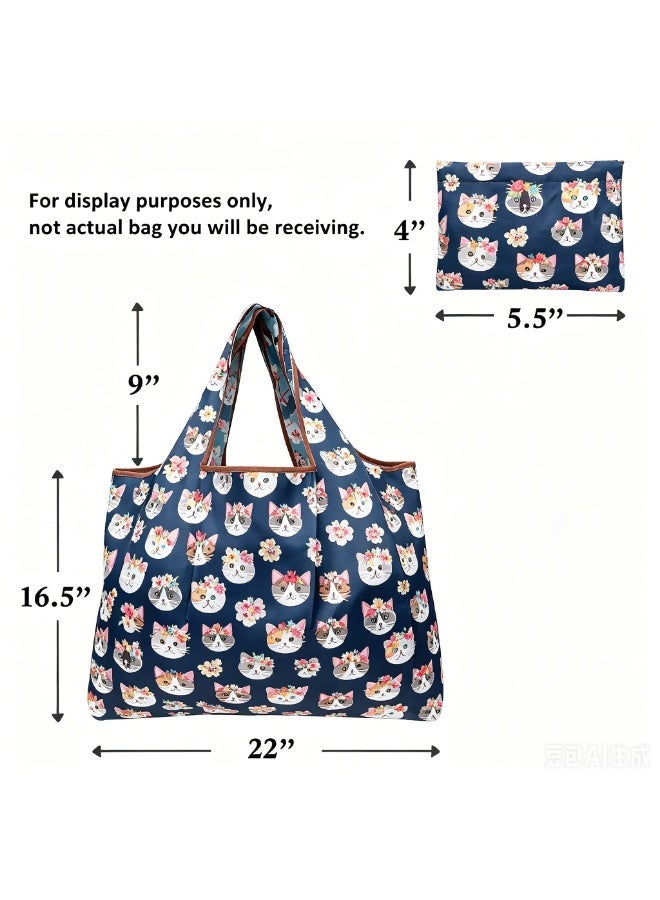 Foldable Reusable Grocery Shopping Bags, Eco-Friendly Waterproof Tote Bags, Lightweight Durable Heavy Duty, Foldable Fits in Pocket, Machine Washable for Daily Travel Shopping - Image 4