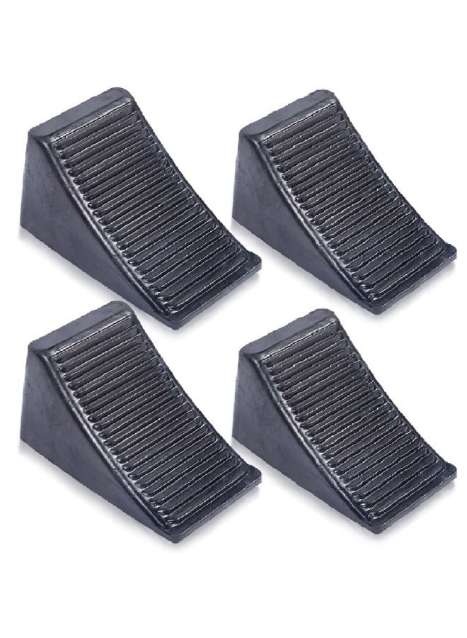 Fasmov 4 Pack Solid Rubber Heavy Duty Wheel Chock, Premium Chock for Car, Travel Trailers, RV, Truck, and ATV - Image 1
