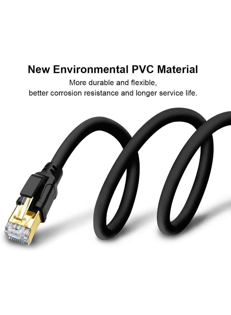 epicarma CAT8 Ethernet Cable 10M 40Gbps 2000MHz High Speed LAN Network Cable, 26AWG Shielded SSTP with Gold-Plated RJ45 Connector for Router, Modem, Gaming PC, Laptop, Switch, Ultra Fast Internet Cable - Image 3