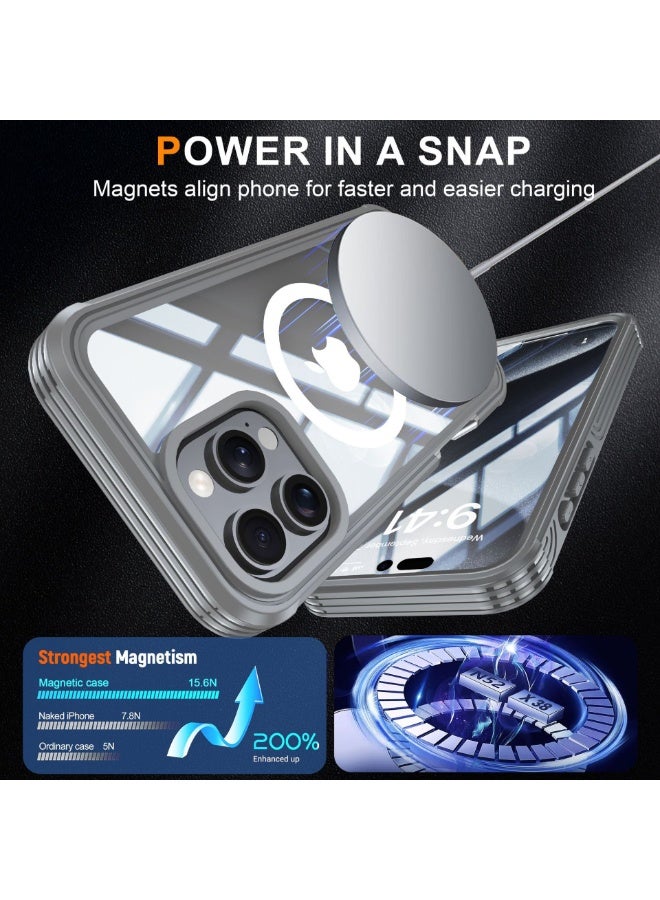 NIBEMINENT Miracase Magnetic for iPhone 16 Pro Case Full-Body Phone with Built-in Glass Screen Protector, 【Compatible with MagSafe】 Military Drop Proof 16 Pro Cover Bumper 6.3 inch - Image 2