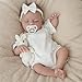 SCOM 18 Sleeping Reborn Baby Doll Girl Realistic Newborn Sleeping Baby Soft Weighted Cloth Body Vinyl Limbs with Cute Feeding Accessories Toy Lifelike Toy for Kids Age 38 - Image 2