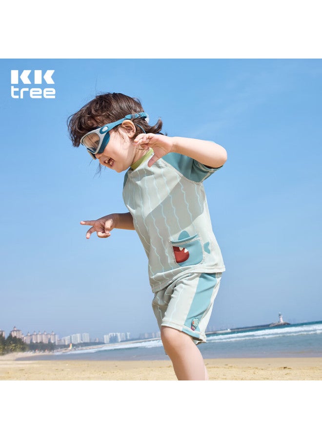 Kocotree Kk Tree Children's Swimwear One-piece Short Sleeve Boys Girls Sun Protection Swimsuit Kids Baby Swimwear - Image 1