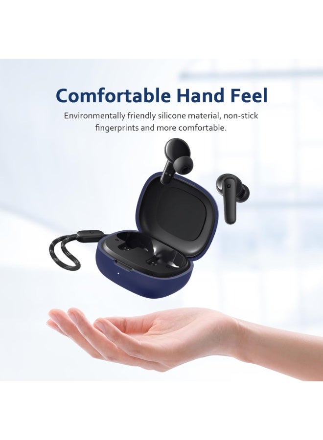 Silicone Case for Soundcore by Anker R50i / P20i, Soft Protective Skin Compatible with Anker Soundcore R50i / P20i Wireless Earbuds, Shockproof Cover with Carabiner for Headphones Headset (Blue) - Image 2