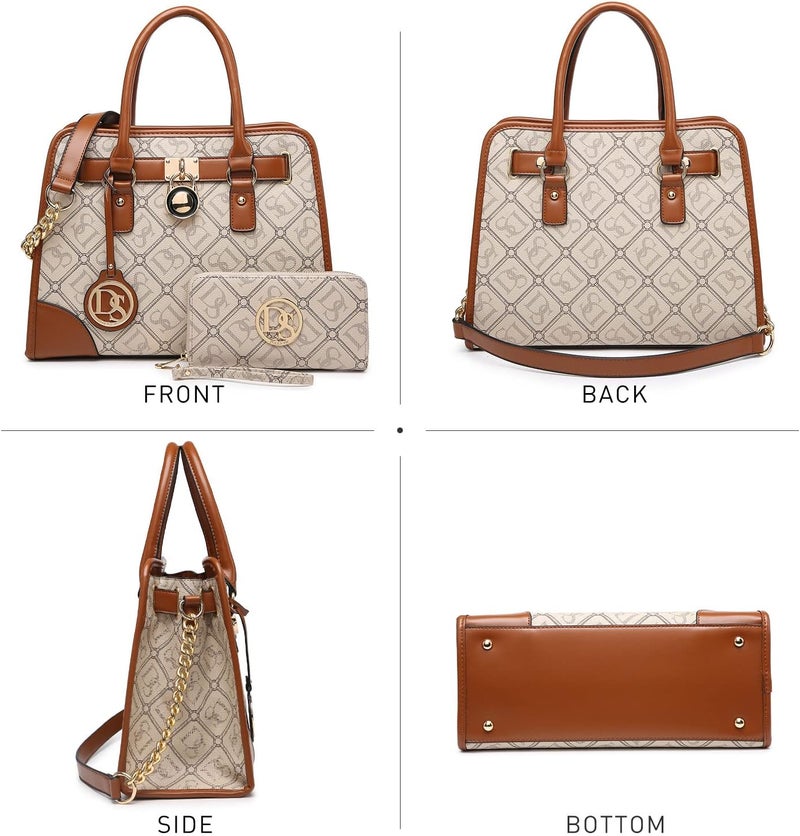 DASEIN Women Handbags Top Handle Satchel Purse Shoulder Bag Hobo Bag Work Bag Set 2pcs - Image 2