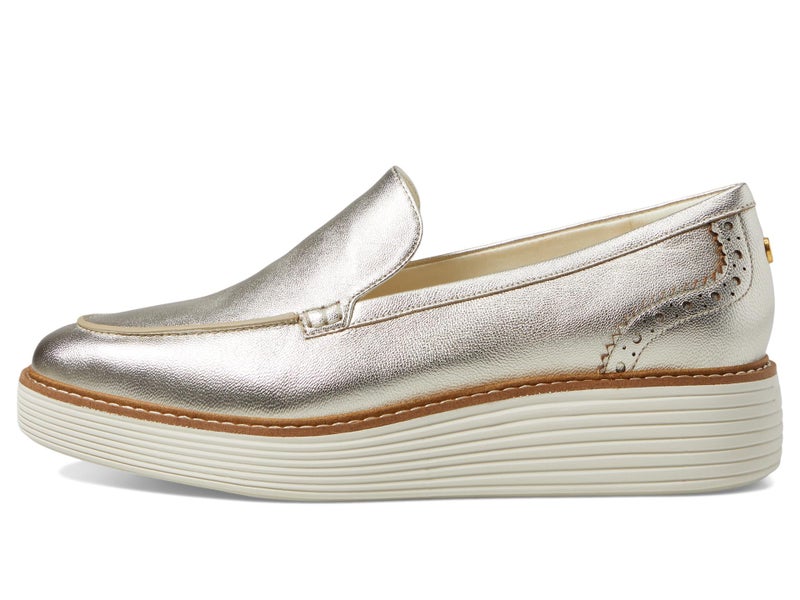 Cole Haan Women's Originalgrand Platform Venetian Loafers, Soft Gold Talca/Ivory, 7.5-B US - Image 4