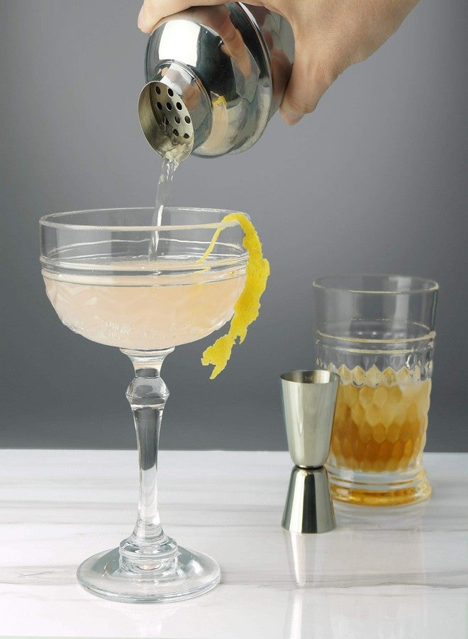 بي جي طقم بارتندر احترافي من بي جي - طقم خلط كوكتيل فاخر من الفولاذ المقاوم للصدأ مكون من 6 قطع - خلاط مارتيني سعة 24 أونصة بلمسة نهائية لامعة، مع مدقة، وملعقة تقليب، ومصبّين للنبيذ، ومكيال مزدوج - Image 5