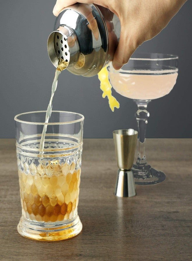 بي جي طقم بارتندر احترافي من بي جي - طقم خلط كوكتيل فاخر من الفولاذ المقاوم للصدأ مكون من 6 قطع - خلاط مارتيني سعة 24 أونصة بلمسة نهائية لامعة، مع مدقة، وملعقة تقليب، ومصبّين للنبيذ، ومكيال مزدوج - Image 4