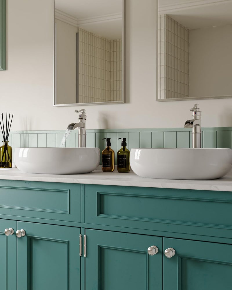 BWE Waterfall Vessel Sink Faucet Brushed Nickel Bathroom Faucet Single Handle Tall Single Hole Bathroom Sink Faucet Commercial Mixer Tap with Pop Up Drain Assembly and Supply Line - Image 3