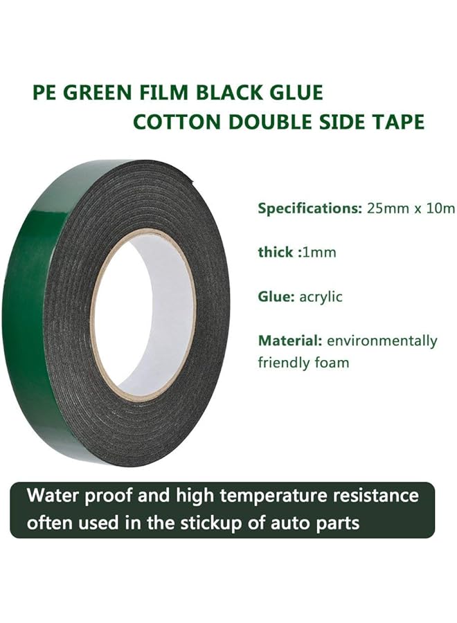 erorex Foam Tape Double Sided Waterproof Mounting Tape Adhesive Sponge Tape For Automotive Grade Car Trims Number Plate Fixing 10M*L 2.5Cm*W - Image 3