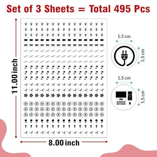 True Flair Trueflair Stickers for Switch Board for Home Wall Switches, Contain All Common Switch Stickers (Transparent Black & White) - Image 3
