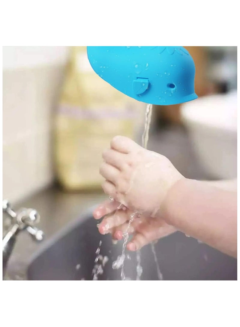 NANAO غطاء صنبور للاستحمام، غطاء صنبور حوض الاستحمام لحماية الأطفال، واقي صنبور سيليكون لحوض الاستحمام للأطفال، غطاء صنبور حوض الاستحمام لملحقات استحمام الأطفال، واقي استحمام عالمي، أزرق - Image 2