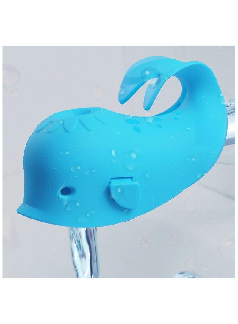 NANAO غطاء صنبور للاستحمام، غطاء صنبور حوض الاستحمام لحماية الأطفال، واقي صنبور سيليكون لحوض الاستحمام للأطفال، غطاء صنبور حوض الاستحمام لملحقات استحمام الأطفال، واقي استحمام عالمي، أزرق - Image 1