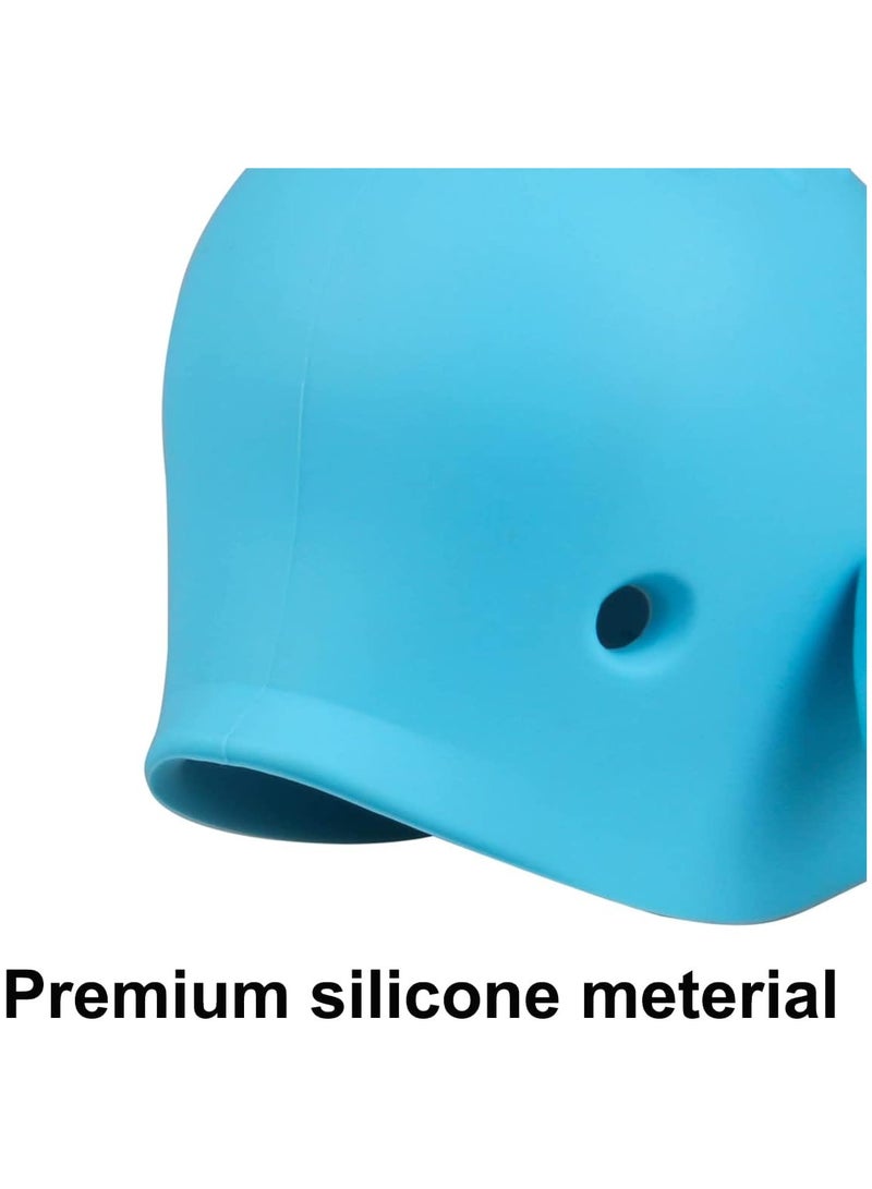NANAO غطاء صنبور للاستحمام، غطاء صنبور حوض الاستحمام لحماية الأطفال، واقي صنبور سيليكون لحوض الاستحمام للأطفال، غطاء صنبور حوض الاستحمام لملحقات استحمام الأطفال، واقي استحمام عالمي، أزرق - Image 3