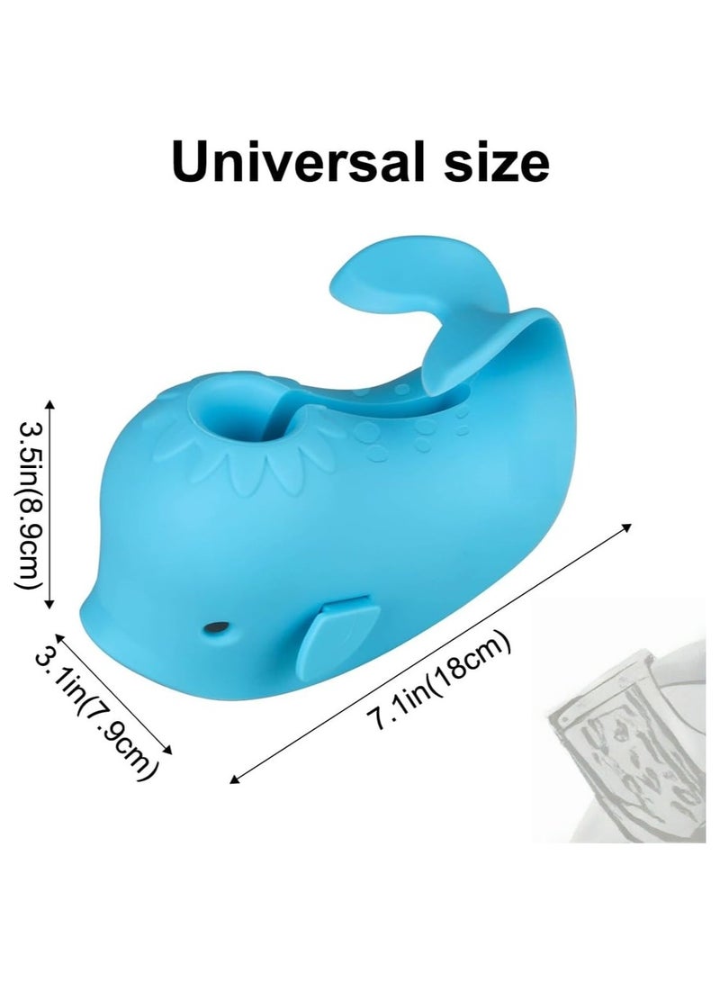 NANAO غطاء صنبور للاستحمام، غطاء صنبور حوض الاستحمام لحماية الأطفال، واقي صنبور سيليكون لحوض الاستحمام للأطفال، غطاء صنبور حوض الاستحمام لملحقات استحمام الأطفال، واقي استحمام عالمي، أزرق - Image 5