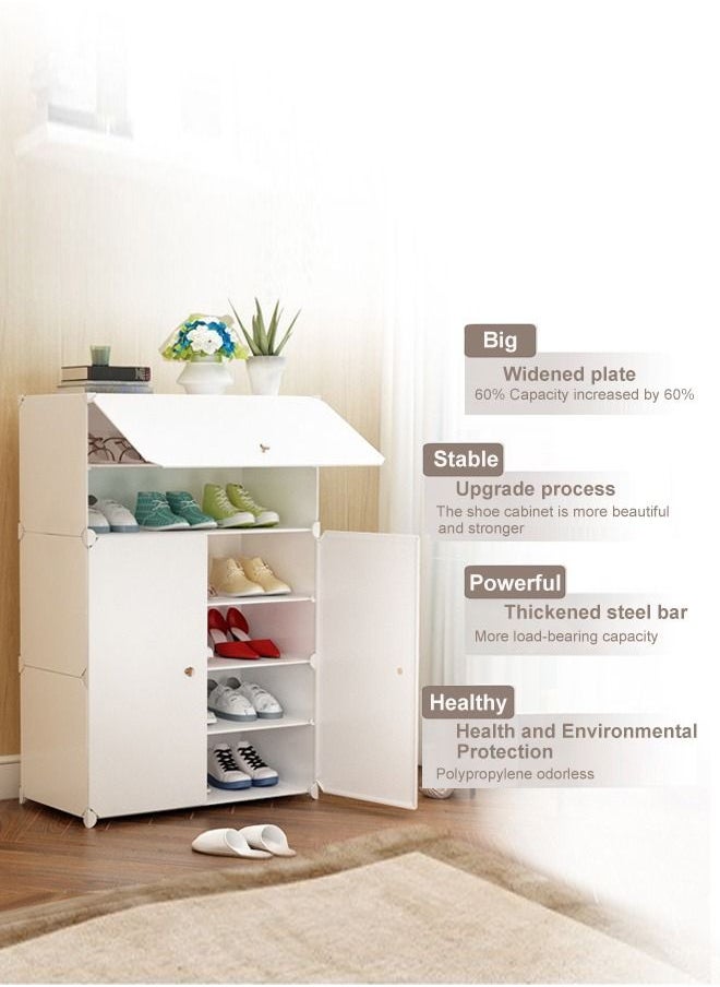 XiuWoo 6-Tier Shoe Storage Cabinet Rack Plastic Shelves Organizer For Closet Hallway Bedroom Entryway 61X31X93 Cm 20 Pairs Of Shoes  - Image 4