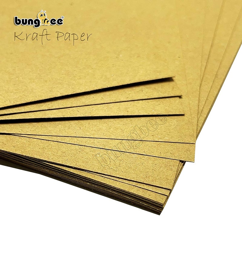 Bungbee Bungbee A3 Kraft Paper Sheets 180 GSM Pack of 20 Sheets for Craft DIY Sketch work Unleash Your Artistic Potential  - Image 3