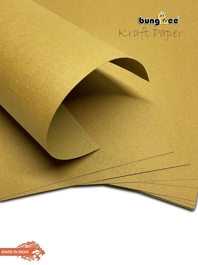 Bungbee Bungbee A3 Kraft Paper Sheets 180 GSM Pack of 20 Sheets for Craft DIY Sketch work Unleash Your Artistic Potential  - Image 2