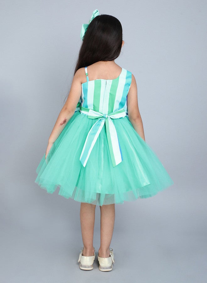 PinkChick Striped Fit & Flare Dress for Girls - Image 5