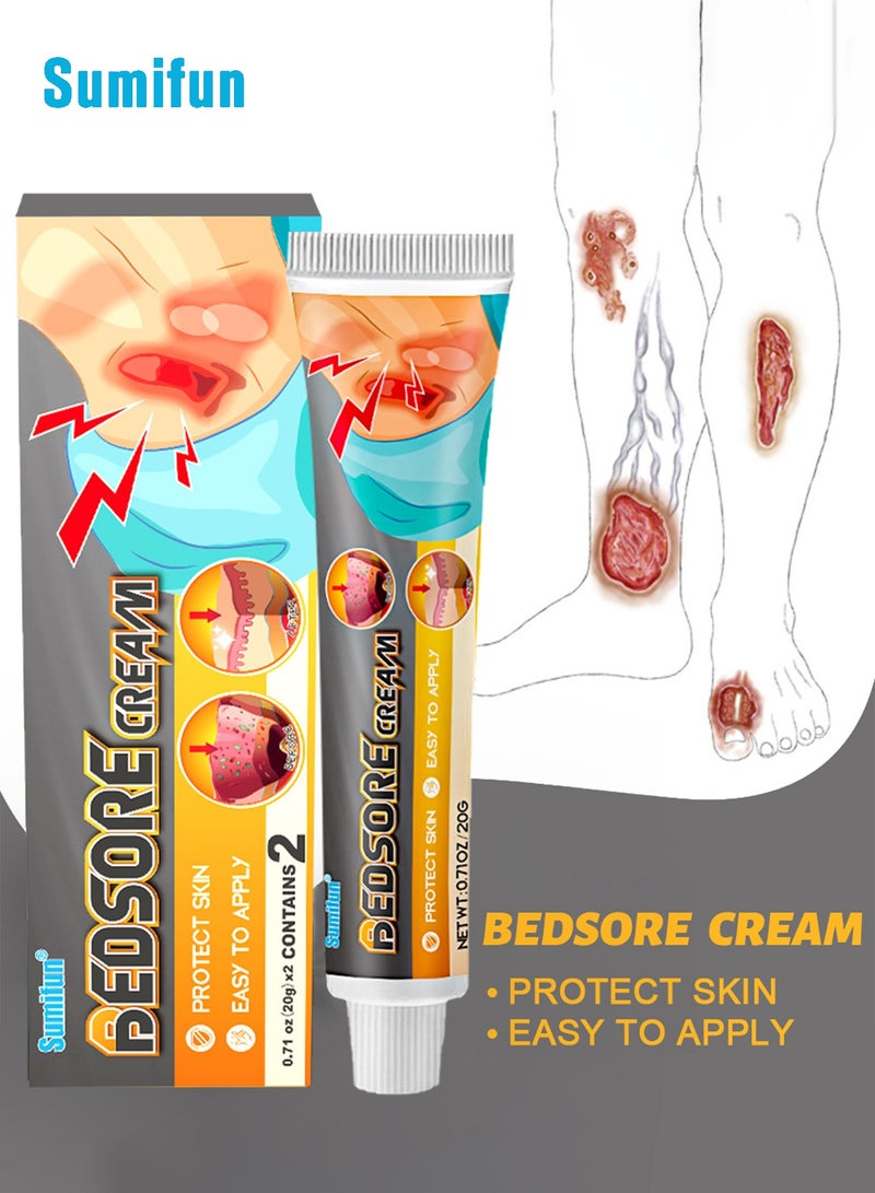 Sumifun 2 Pack Bedsores Healing Cream 20g Fast Acting Sore Relief Ointment for Wound Care and Pressure Ulcers - Image 2