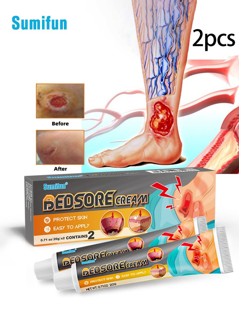 Sumifun 2 Pack Bedsores Healing Cream 20g Fast Acting Sore Relief Ointment for Wound Care and Pressure Ulcers - Image 1