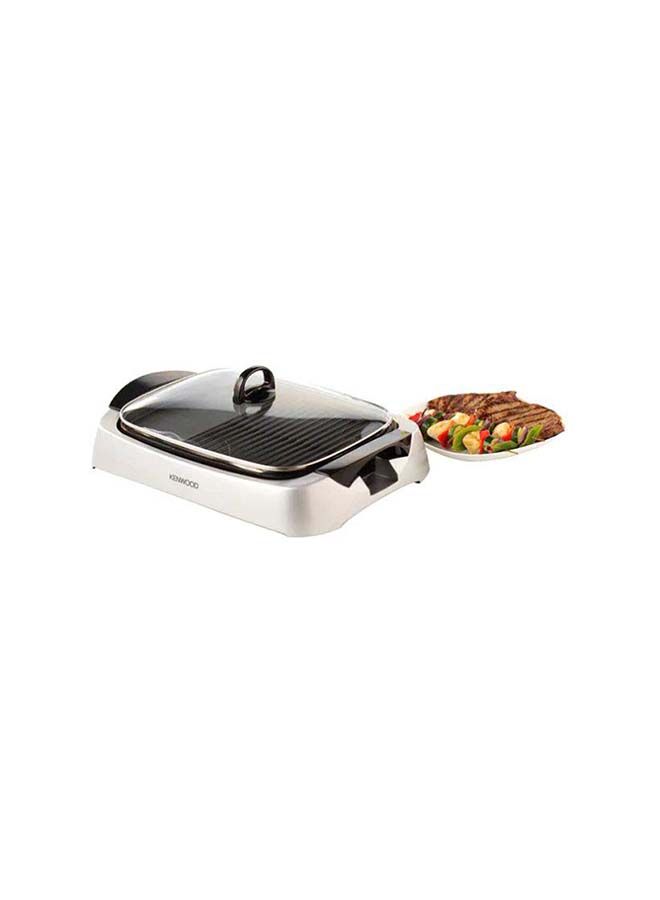 KENWOOD Health Grill, Glass Lid, Variable Temperature Control, Drip Tray, Oil Draining Channels 2000 W HG266006 Silver - Image 2