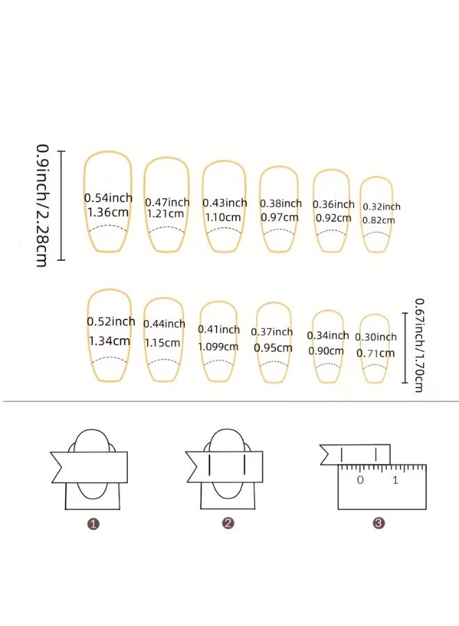 Goolsky 24pcs Pink White French Tip Press On Nails, Mid Squvoal Fake Nails Glossy Full Cover Butterfly And Glitter Powder Stick On Nails, Acrylic Nails For Women - Image 4