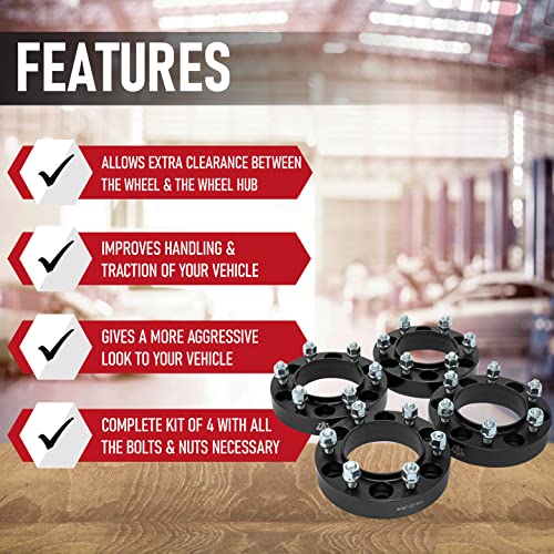 AA Ignition Wheel Spacer Set of 4-6 Lug 1.25 inch 32mm Hub Centric 6x5.5 - Compatible with Toyota Vehicles - 1996-2018 4Runner, 01-07 Sequoia, 2001-18 Tacoma, 00-06 Tundra, FJ Cruiser - 6x139.7mm - Image 2