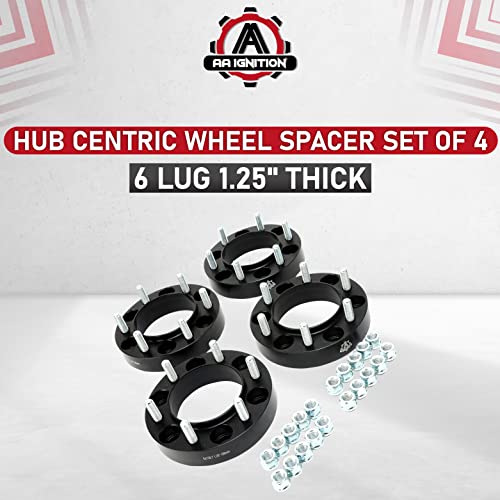 AA Ignition Wheel Spacer Set of 4-6 Lug 1.25 inch 32mm Hub Centric 6x5.5 - Compatible with Toyota Vehicles - 1996-2018 4Runner, 01-07 Sequoia, 2001-18 Tacoma, 00-06 Tundra, FJ Cruiser - 6x139.7mm - Image 5