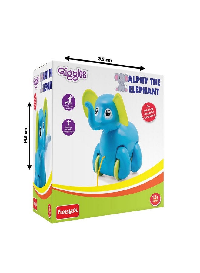 giggles Funskool Giggles, Alphy The Elephant , Pull along toy , Elephant Trunk bobs up and down, Multicolor, 18 months and above - Image 1