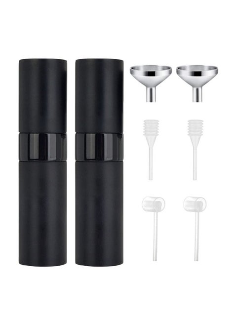 2 Pcs 8ml Portable Mini Perfume Atomizer Empty Refillable Spray Bottle with 3 Types Refill Tools Pocket Travel Perfume Sample Bottles