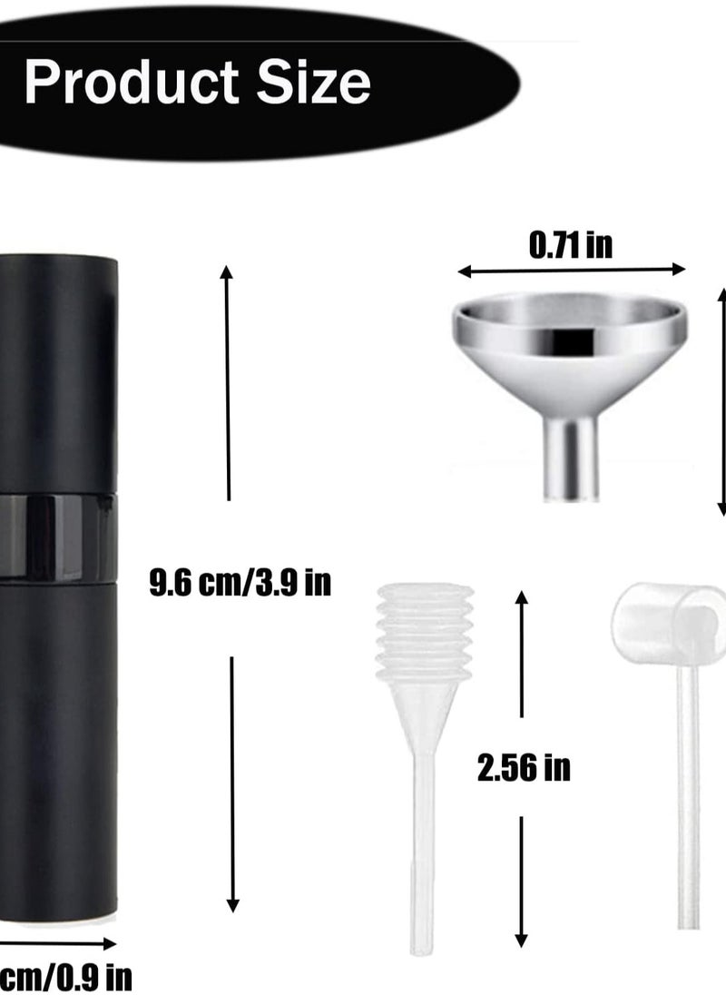 2 Pcs 8ml Portable Mini Perfume Atomizer Empty Refillable Spray Bottle with 3 Types Refill Tools Pocket Travel Perfume Sample Bottles