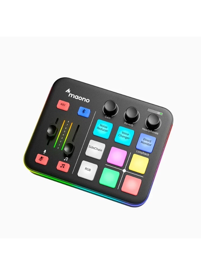 MAONO G1 NEO Professional Gaming Audio Interface & Streaming Mixer | XLR Input, 48V Phantom Power, RGB Lighting, Voice Changer & Sound Pads | Compatible with PS5, PC, Mac, Mobile Devices & Live Streaming - Image 1