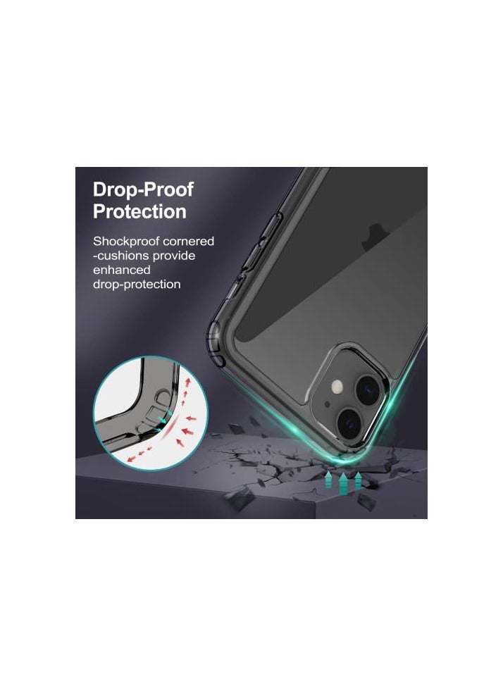 جي تيك حافظة JETech لهاتف iPhone 11 مقاس 6.1 بوصة مع حامل، تدعم الشحن اللاسلكي، غطاء هاتف نحيف مقاوم للصدمات، مسند معدني ثلاثي الاتجاهات (أسود) - Image 2