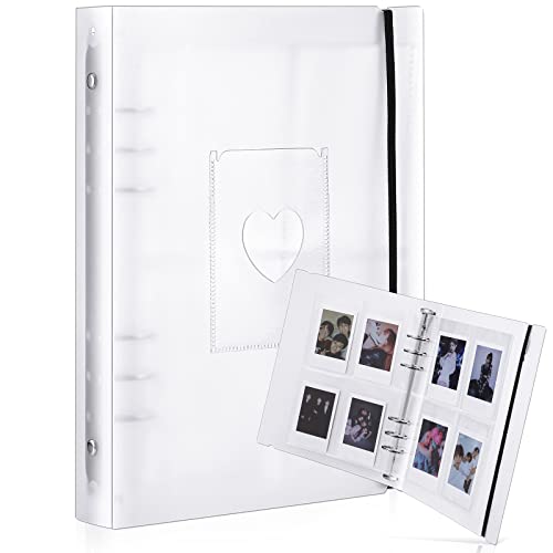 Spakon Mini Photo Album with 20 Pcs Inner 6 Ring Photocard Binder A5 Kpop Picturecard Holder Book Card Holders Clear Album Folder for Business Card (4 Picture Style) - Image 1