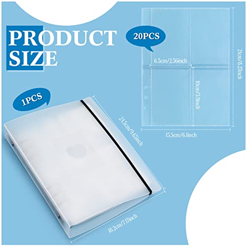 Spakon Mini Photo Album with 20 Pcs Inner 6 Ring Photocard Binder A5 Kpop Picturecard Holder Book Card Holders Clear Album Folder for Business Card (4 Picture Style) - Image 2
