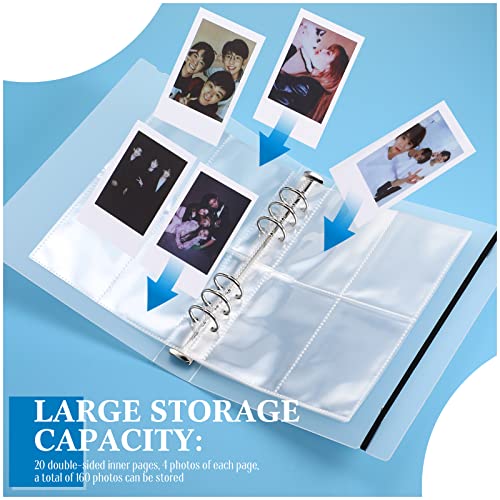 Spakon Mini Photo Album with 20 Pcs Inner 6 Ring Photocard Binder A5 Kpop Picturecard Holder Book Card Holders Clear Album Folder for Business Card (4 Picture Style) - Image 5