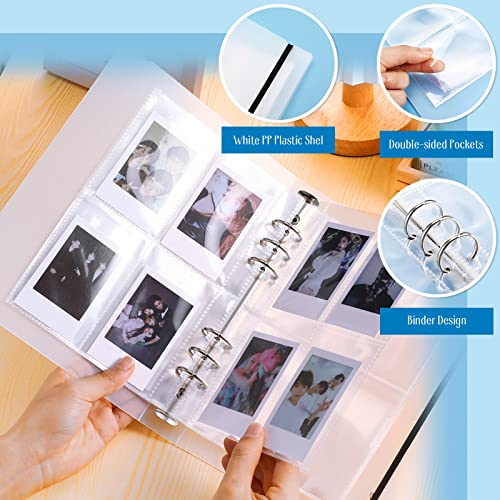 Spakon Mini Photo Album with 20 Pcs Inner 6 Ring Photocard Binder A5 Kpop Picturecard Holder Book Card Holders Clear Album Folder for Business Card (4 Picture Style) - Image 4