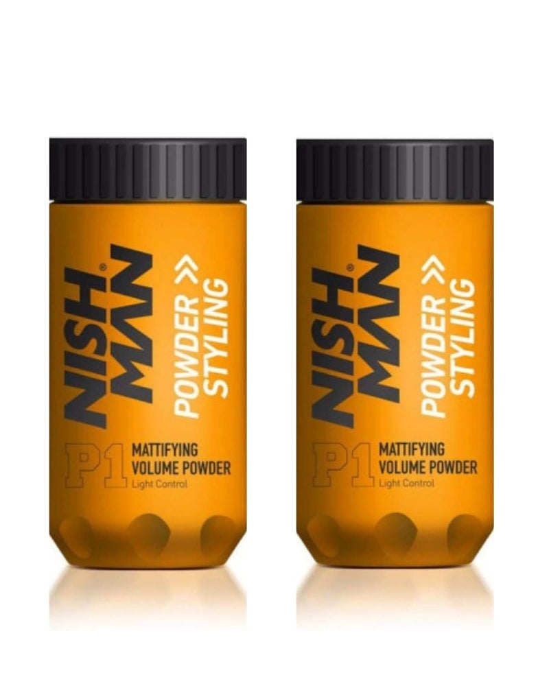 nishman Hair Styling Powder Series (20 gr., Pack of 2 P1 Hair Styling) - Image 1